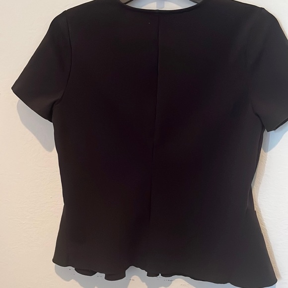 J. Crew Black Blouse Formal Top with Unique Asymmetrical Waist Design - Picture 7 of 10